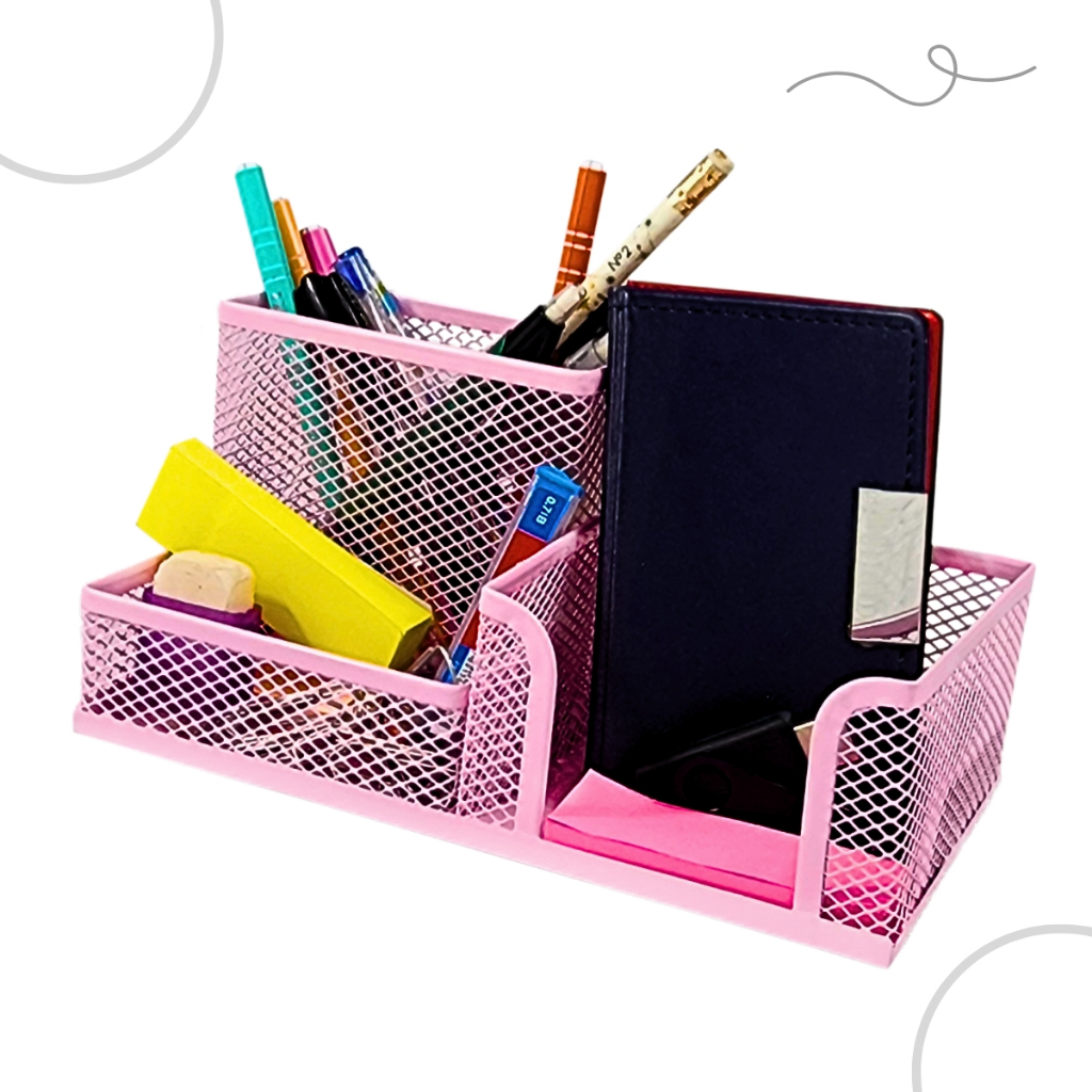 ORGANIZADOR DE MESA PARA ESCRITÓRIO COM 3 PARTES ROSA CLARO | Shopee Brasil