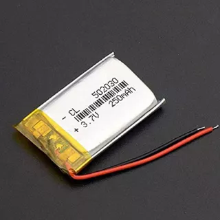 Bateria de Litio 502030 3,7v 250mah 5mm X 20mm X 30mm 2 fios