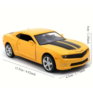 Carrinho de Ferro Colecionador Modelo Camaro Miniatura Abre Capô Com Porta de Metal Pneu de borracha