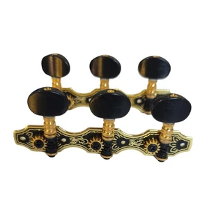 Tarraxa para Violão Nylon Dourada Pino Grosso Super Luxo 3+3