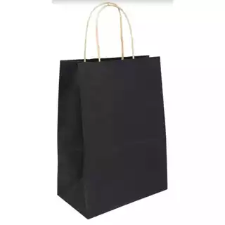 Sacola de papel Kraft Preta 32x24x13 - S2 com 25 unidades