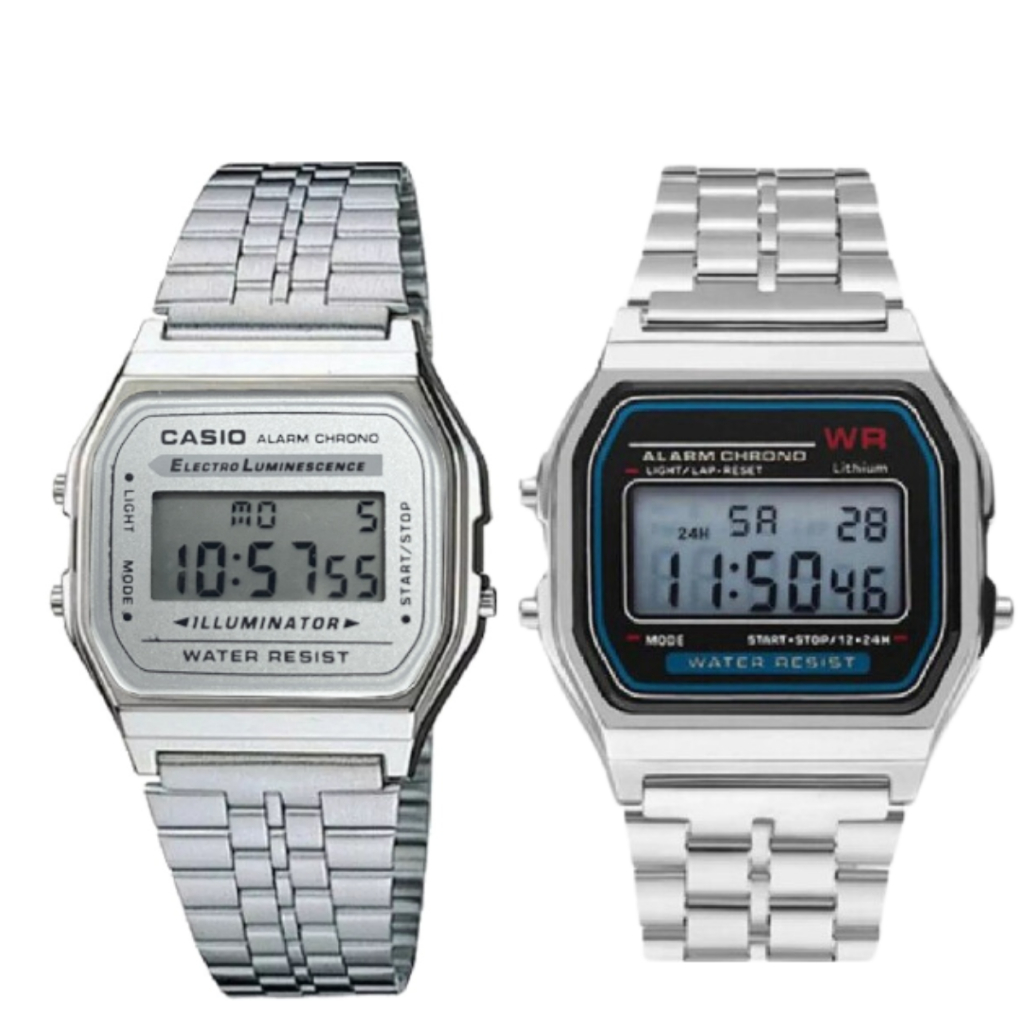 Relógio Unissex Retro Tipo Casio WR Vintage Digital Alarme Cronometro Alta Qualidade Homens Mulheres