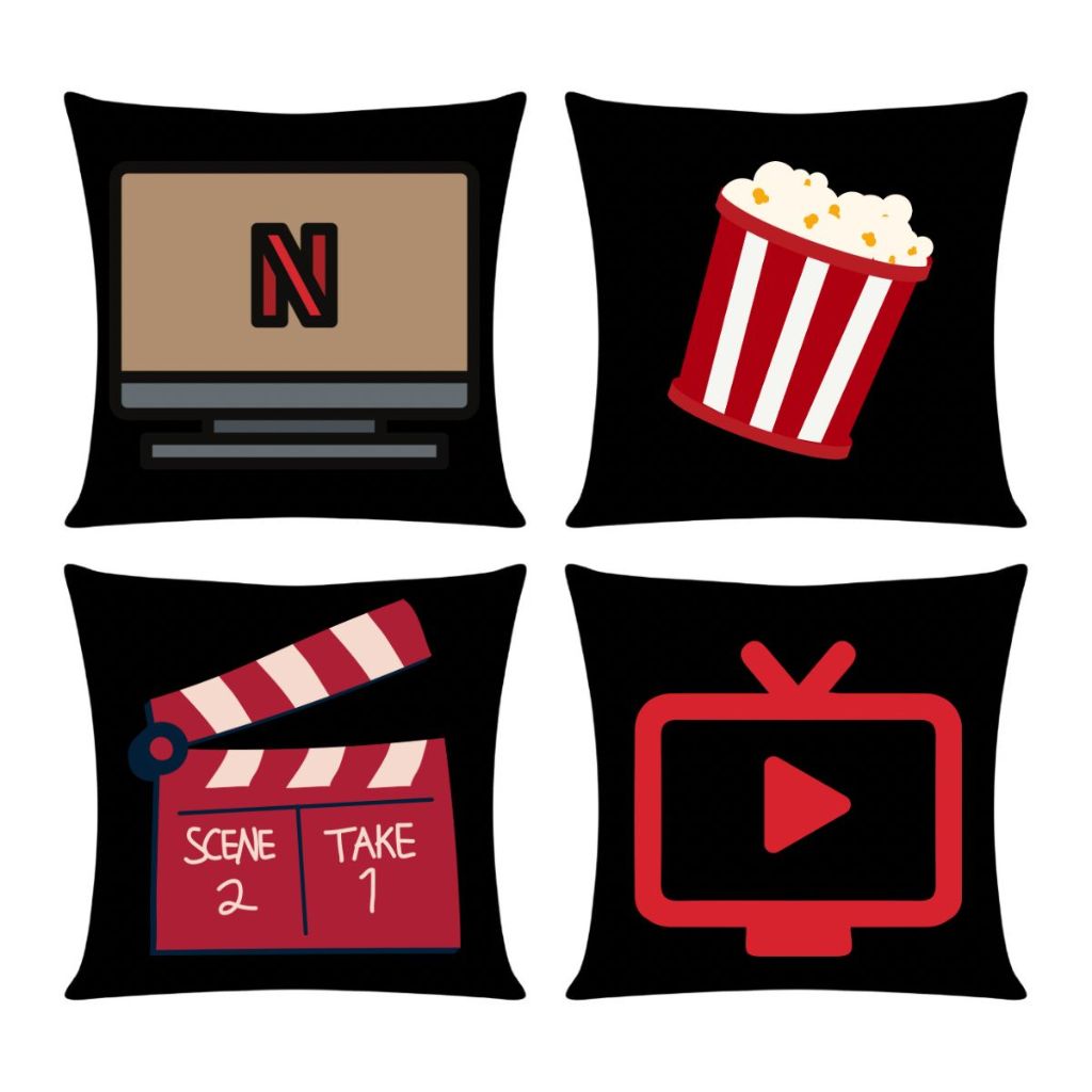 Kit com 4 Capas para Almofadas Movie Netflix 45x45 | Shopee Brasil