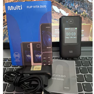 Celular para Idoso Multilaser Flip Vita Duo Tecla Grande Dual Chip Rádio FM Bluetooth DE VITRINE