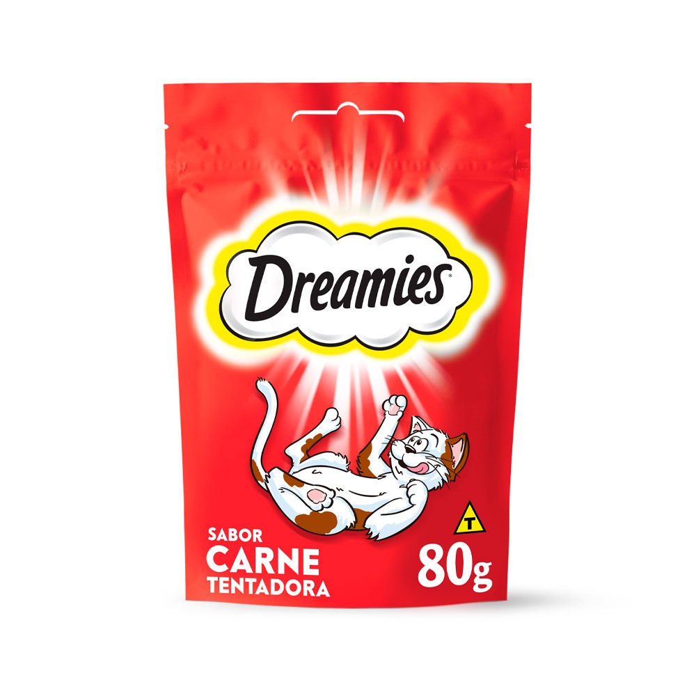 Petisco Dreamies Sabor Carne Tentadora para Gatos Adultos - 80g em Oferta na Shopee