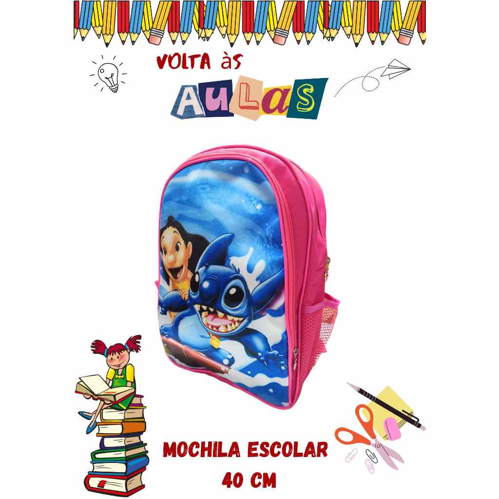 MOCHILA INFANTIL ESCOLAR 40CM DIVERSOS TEMAS