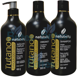 KIT TUTANO NATUBELLY COSMÉTICOS HIDRATA E RESTAURA OS FIOS