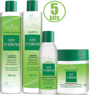 5 KIT CAPILAR 17 MIX DE ERVAS SOFISTICATTO COSMÉTICOS CUIDADO INTENSIVO