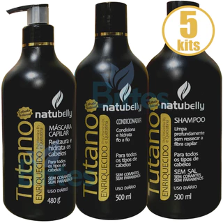 5 KIT TUTANO NATUBELLY COSMÉTICOS HIDRATA E RESTAURA OS FIOS
