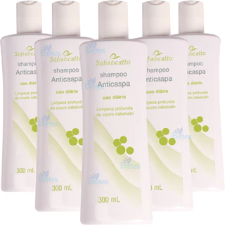 KIT 5 SHAMPOO ANTICASPA SOFISTICATTO COSMÉTICOS LIMPEZA PROFUNDA