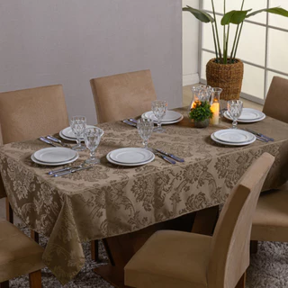 Toalha De Mesa 8 Lugares 2,40cm X 1,35cm Jacquard Premium Grosso Para Cozinha