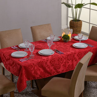Toalha De Mesa 8 Lugares 2,40cm x 1,35cm Jacquard Premium Para Cozinha