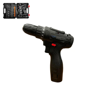Kit Parafusadeira Furadeira Sem Fio LED Com 2 Baterias 12v Bivolt Brocas Bits Profissional