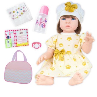 Bebê Reborn Realista Silicone Boneca Vestido e Bolsa de Maternidade Envio Imediato