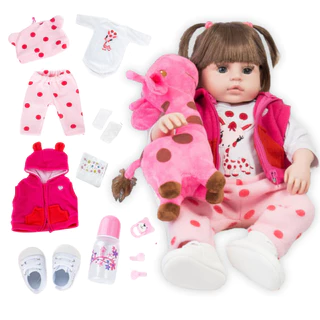 Bebê Reborn Girafinha Realista Silicone Menina Boneca Pode dar Banho