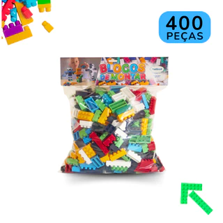 Blocos de Montar Construção 400 Peças Brinquedos Educativos Didático Infantil Jogo Interativo Lego