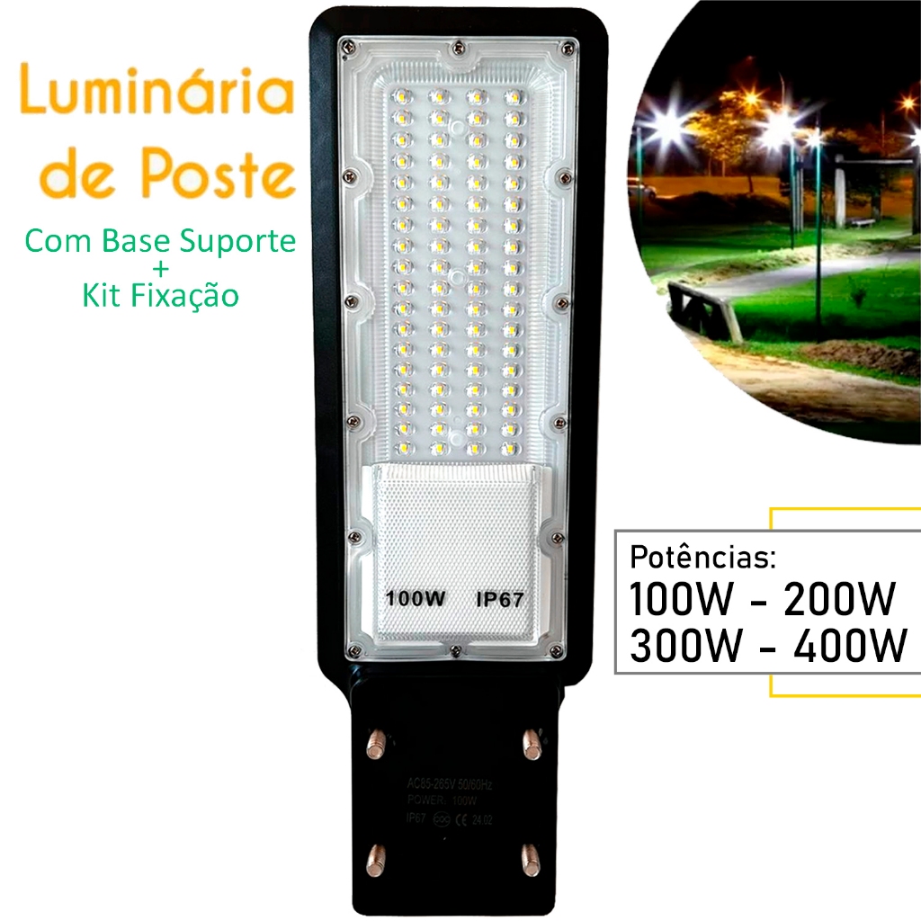 Luminária Refletor Led para Poste 50w/100w/200w/300w/400W Pétala Via ...