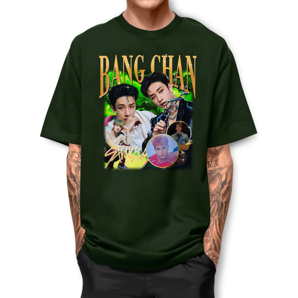 ちっぱchan Camiseta Bang Chan Pop Camisa Basica Algodao Manga Curta BJ1