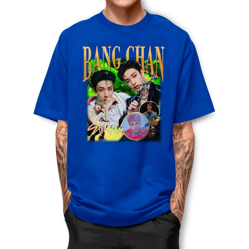 Camiseta Bang Chan Pop Camisa Basica Algodao Manga Curta BJ1