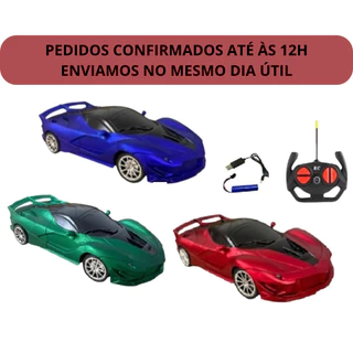 Carro carrinho controle remoto recarregável azul verde vermelho sortidos