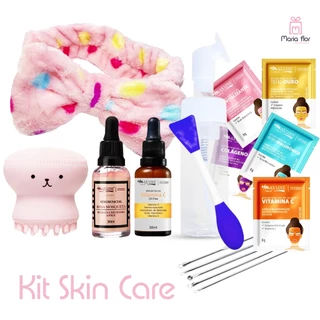 Max Love Kit Skin Care Completo 21 Itens Acessórios Facial Cuidados com a Pele Rosto Todos os Tipos