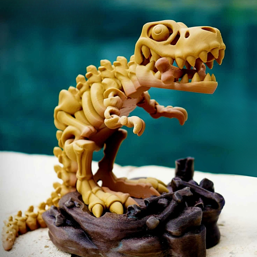 T-Rex Esqueleto Articulado Brinquedo - Tiranossauro Rex com Osso - Dinossauro - Dino Articulado Fidget Toy