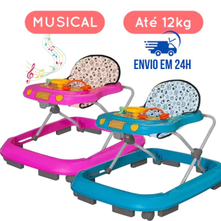 Andador para Bebê Infantil Musical Tutti Baby - Azul, Rosa e Vermelho