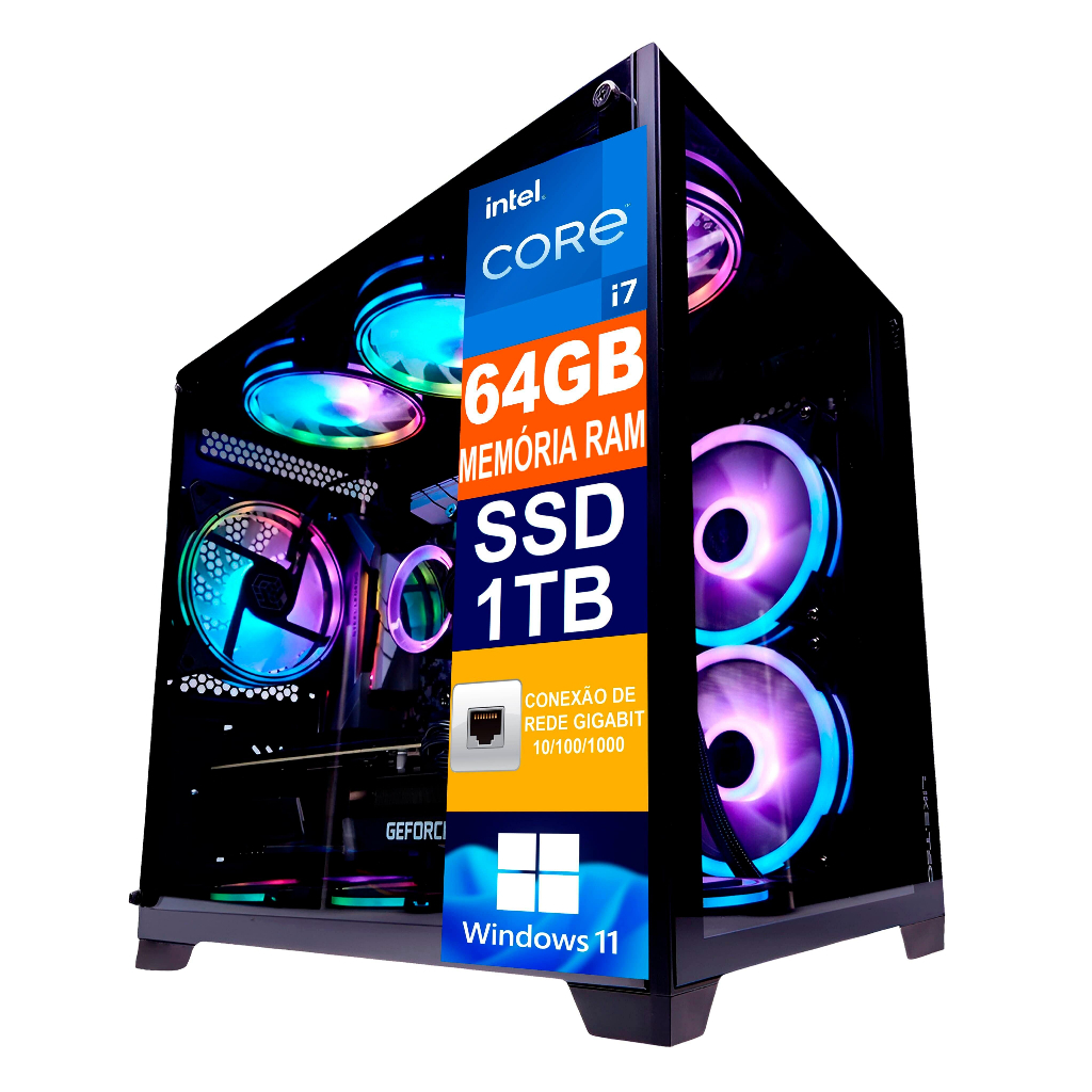 PC Gamer Cpu Intel Core I7 14700K / Ssd 1TB NVME / 64GB Memória