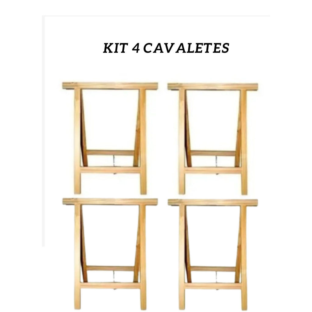 Kit 4 Cavaletes Profissional Multiuso 80 X 50