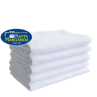 Kit Pano De Prato Branco Liso PP 24 SANTA MARGARIDA 10 PEÇAS 41 X 69