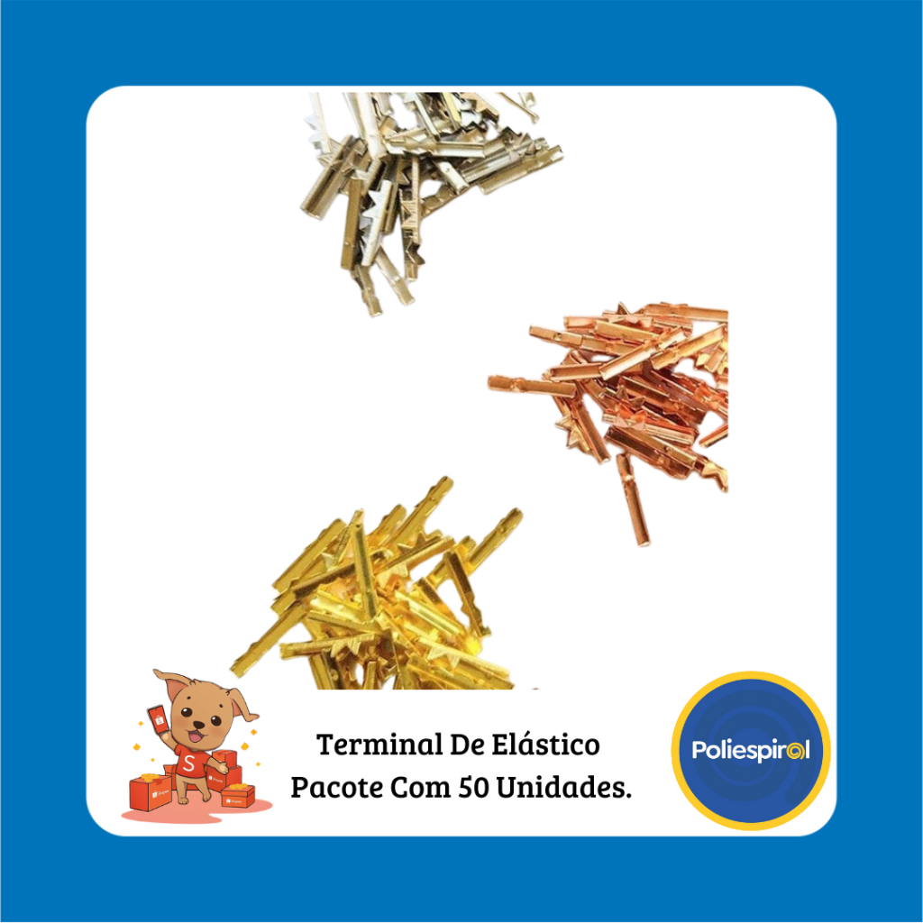 Terminal Metálico para Elástico Roliço - Pacote com 50 unidades ...