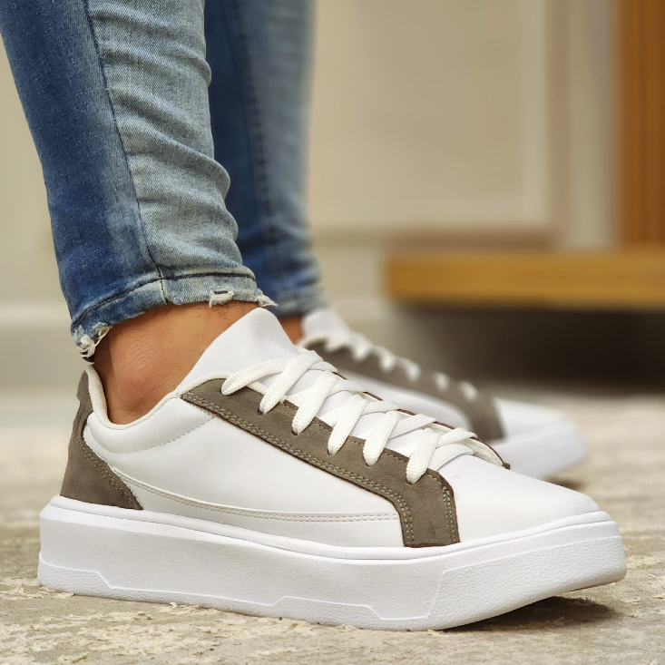 Sapato Tênis Masculino Branco Sola Alta Sneakers Esporte Fino