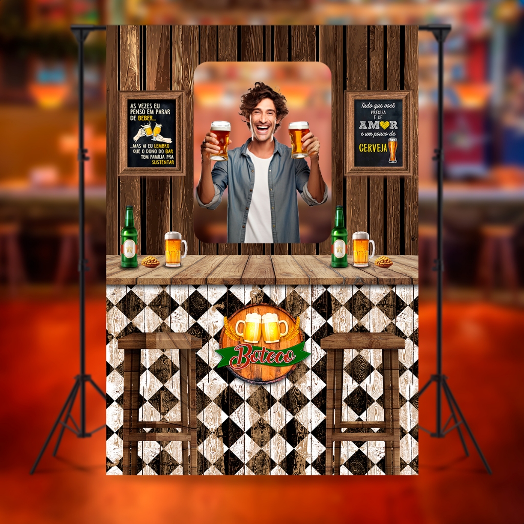 Painel Vazado Interativo Retangular Sublimado Tema Boteco | Shopee Brasil
