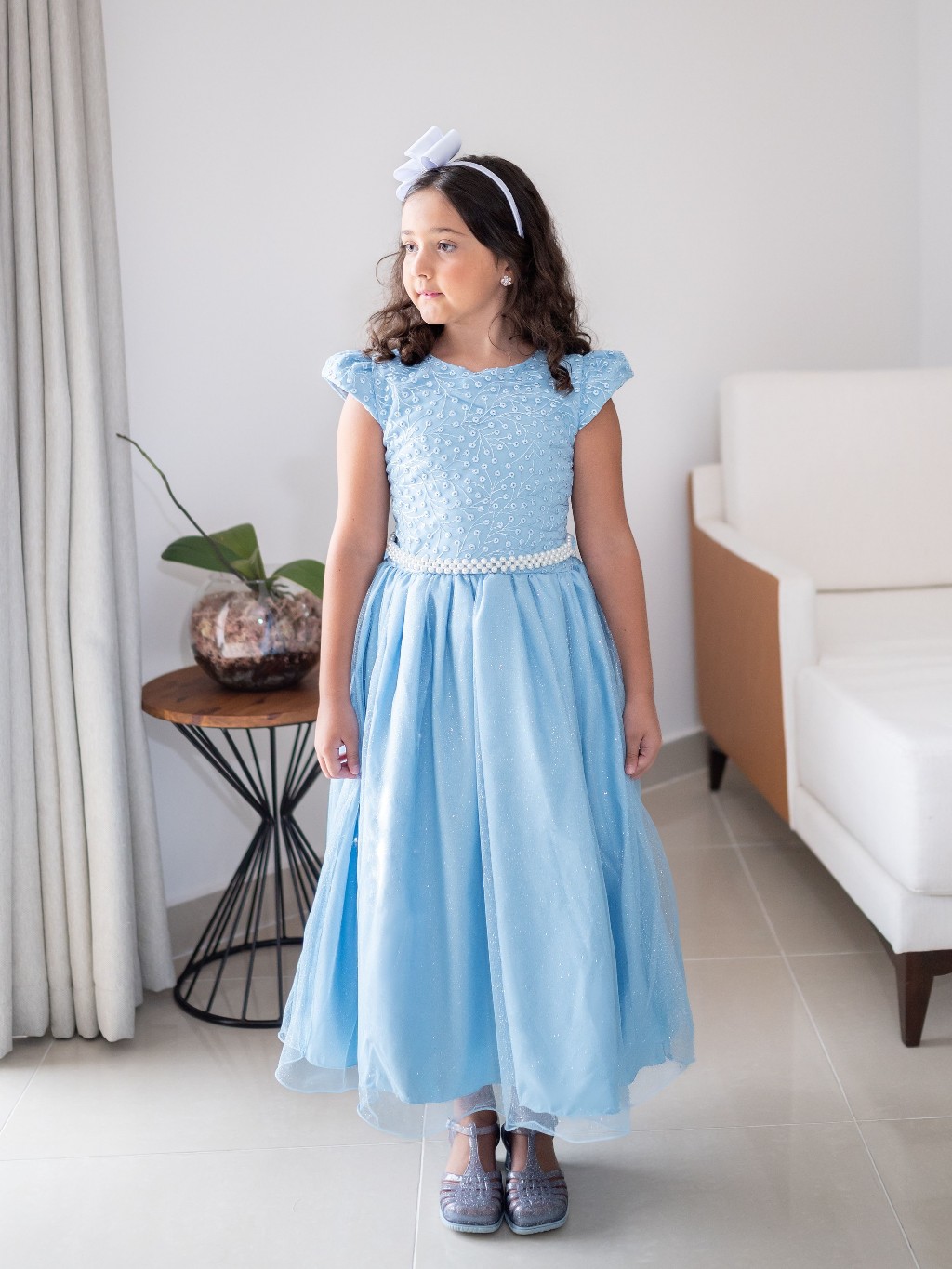 Vestido De Crianca De Festa Azul Bebe Azul Roupas Festa Infantil