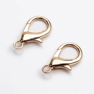 50pcs Fecho Lagosta Liga Chaveiro Pulseira Colar fivela de mola Vários tamanhos de dourado e prata