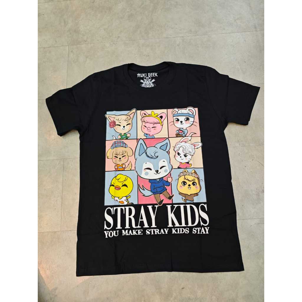 Camiseta T-shirt Unissex Algodão Stray Kids Grupo Kpop Integrantes