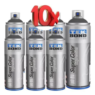 Tinta Spray Preto Expression Técnico 400ml Tekbond Kit 10 Un