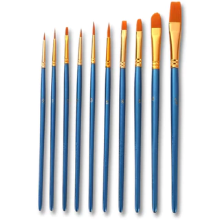 Kit 10 Pincéis de Artesanato e Pintura Em Tecido Facial Aquarela Óleo Acrílica Guache