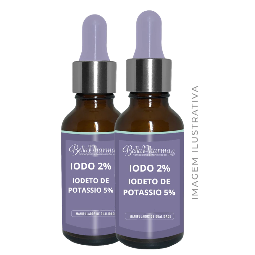 Kit Solução de Iodo 2% + Iodeto de Potassio 5% - 2 unidades com 30ml