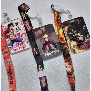 Porta crachá, cartão de alta qualidade com cordão - Naturo, One Piece, Demon Slayer ou Dragon Ball