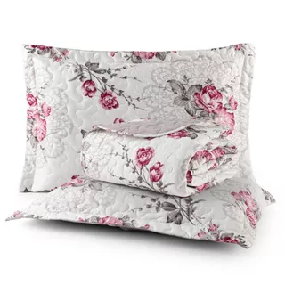 Cobre Leito Queen 200 Fios Dupla Face 3 peças Estampado Floral Avere