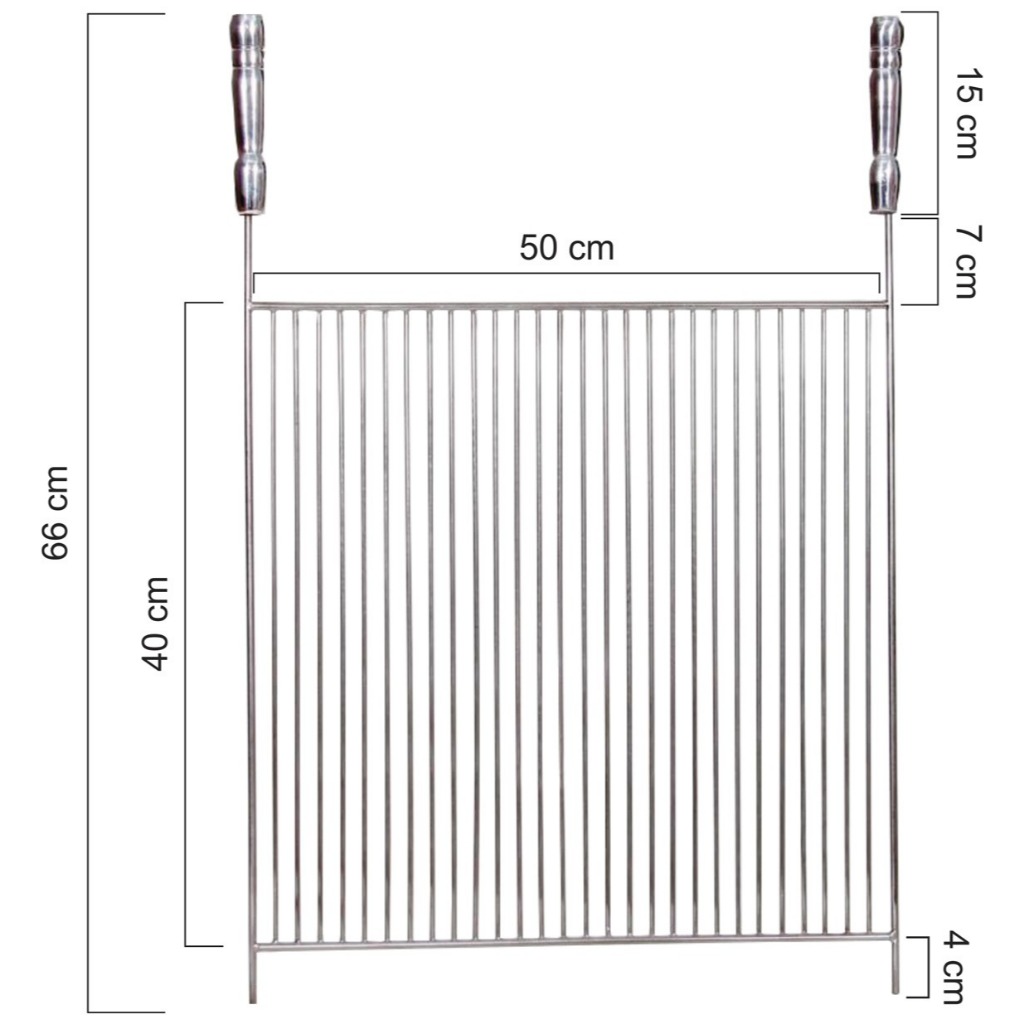 Grelha Churrasco Churrasqueira Inox 304 50x40cm Estilo Uruguaia Aramada Top Premium