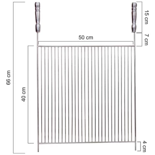 Grelha Churrasco Churrasqueira Inox 304 50x40cm Estilo Uruguaia Aramada Top Premium