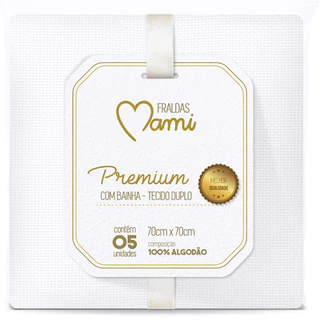 Fralda Premium OU Fralda Luxo Tecido Duplo Papi 5 Unidades - 100% algodão - Com bainha em Oferta na Shopee