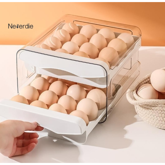 Caixa De Armazenamento De Ovos De Cozinha De Duas Camadas