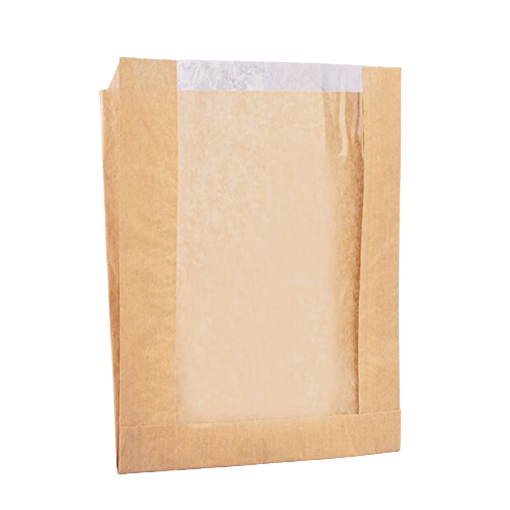 100 Saco Kraft Com Visor Liso 23x28 - Multiuso Sem Impressão