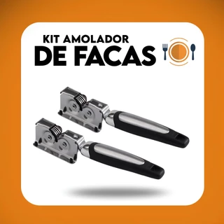 Kit 2 Amolador Afiador De Facas Em Aço Inox Profissional Com 3 Afiadores Profissional