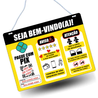 Placa Pix Qr Code Uber 99 Táxi Personalizada PVC C/ Corda 20x15cm em Oferta na Shopee