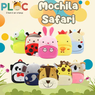 Mochila Infantil Ploc Safari  Escolar ou Presente para Meninos e Meninas em Oferta na Shopee