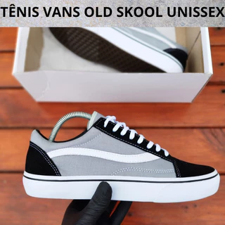 Tênis Masculino Van Unissex Cinza Tênis Skatista Feminino Estiloso Confortavel Sola reto